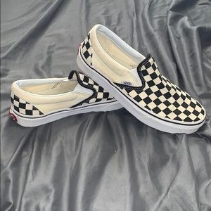 checkered vans slip ons
